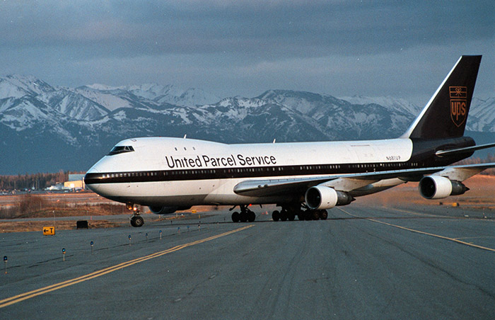 May 1999: Turning off the Anchorage runway into the UPS Ramp.  Photo: Mary Hayes